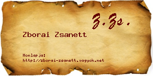 Zborai Zsanett névjegykártya